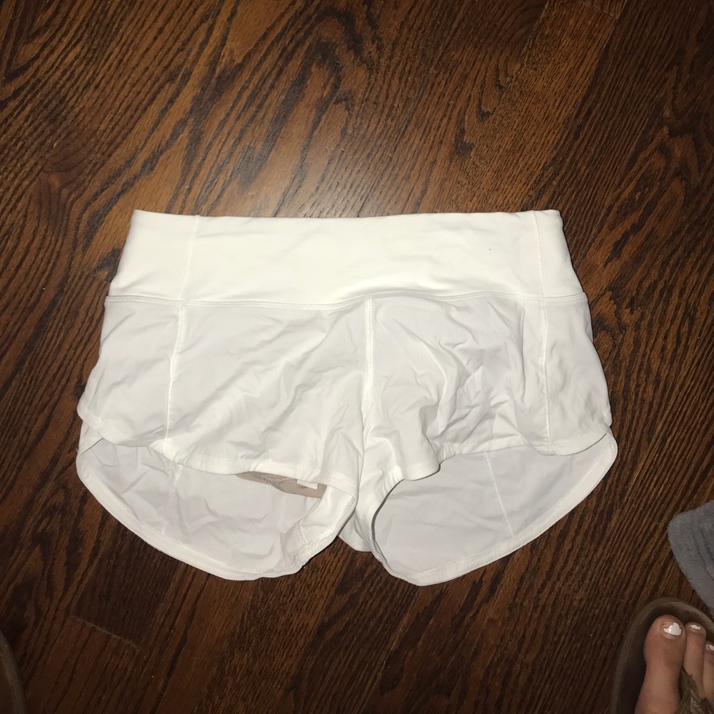 White Lululemon shorts